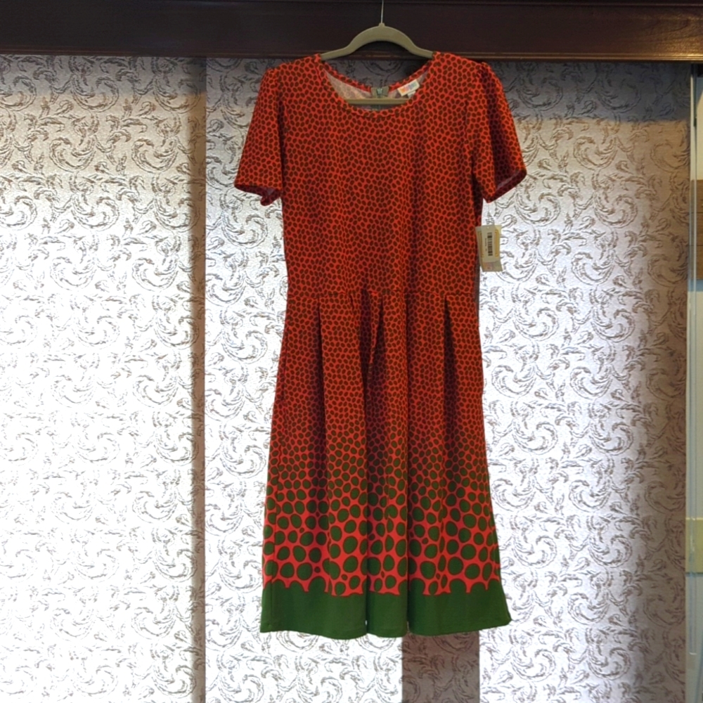 LuLaRoe XL Amelia Dress NWT Green and Pink